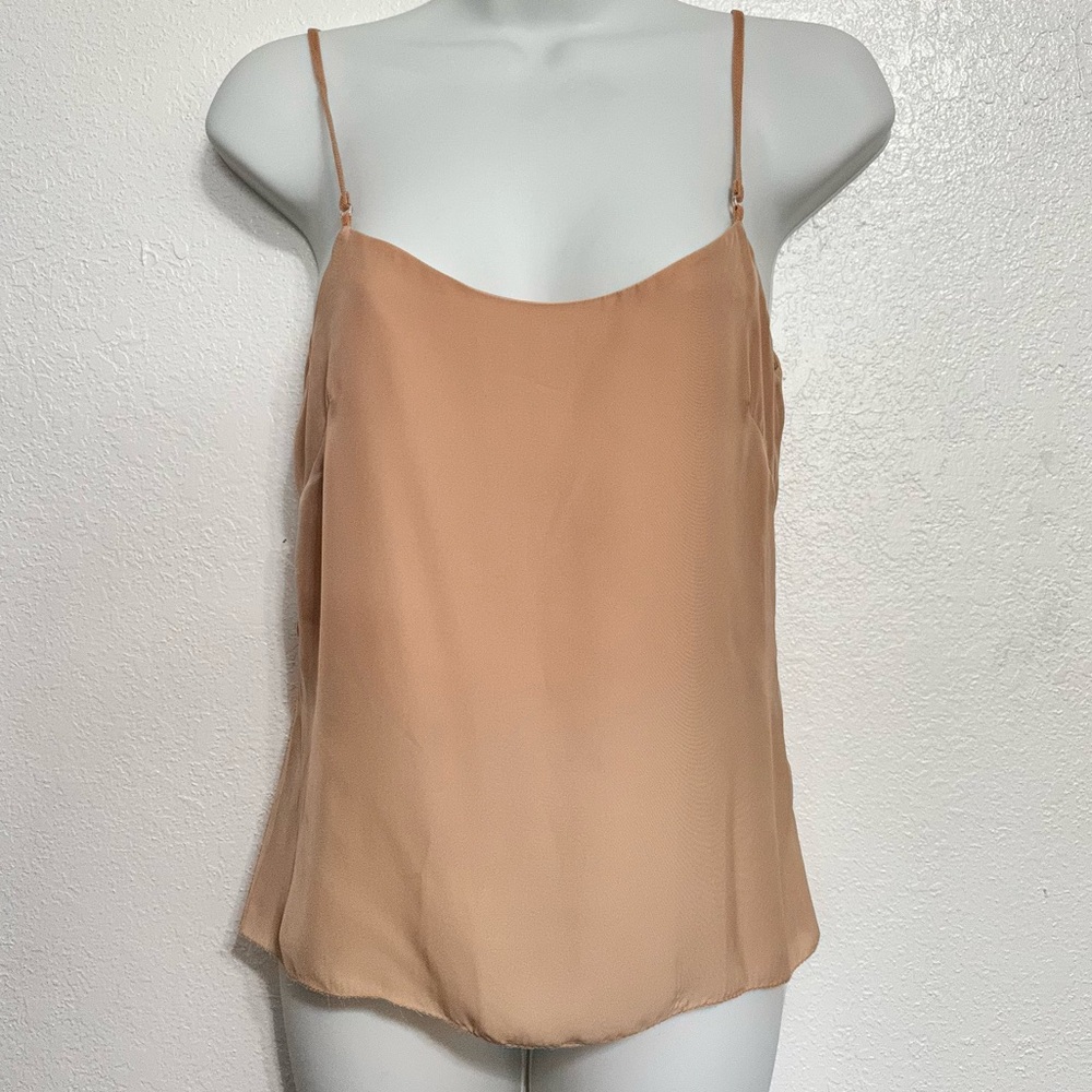 Biyan nude spaghetti strap silky tank top m - Picture 2 of 8